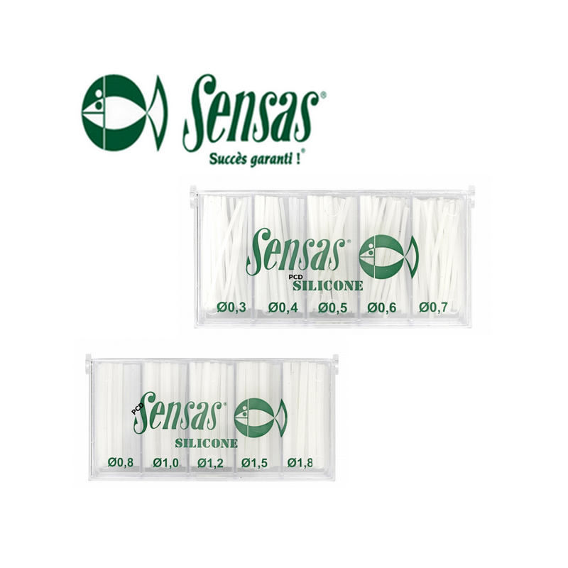 GUMKI SILIKONOWE SENSAS PUDEŁKO0,3/0,4/0,5,0,6/0,7